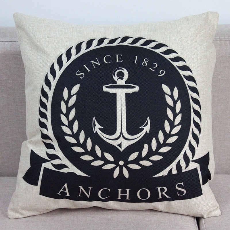 Pillowcase Anchor Pillow Cover Marine Live Anchor Home Pillow case Size 45*45 CM Throw Pillow Covers case