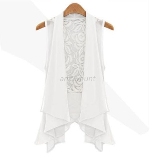 Fashion Ladies Casual Lace Shirts Chiffon Vest Tops 2Colors