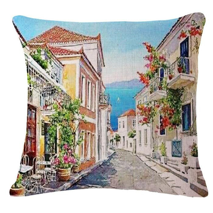 The scenery Style 45*45cm Square Home Decorative Pillow Music Note Printed Throw Pillows Car Home Decor Cushion