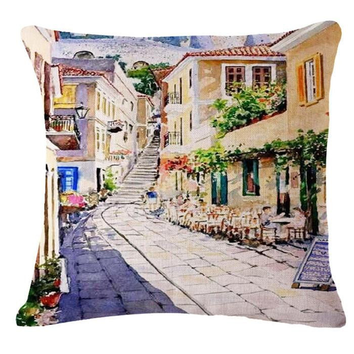 The scenery Style 45*45cm Square Home Decorative Pillow Music Note Printed Throw Pillows Car Home Decor Cushion