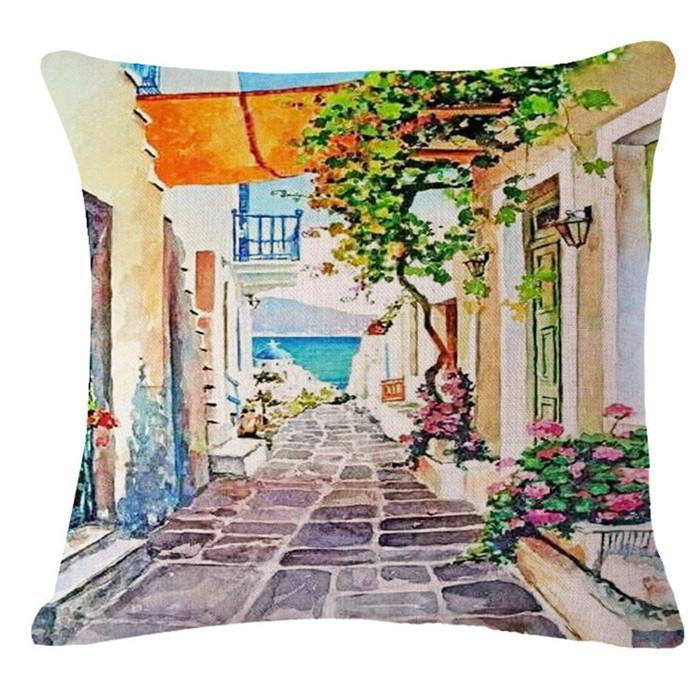 The scenery Style 45*45cm Square Home Decorative Pillow Music Note Printed Throw Pillows Car Home Decor Cushion