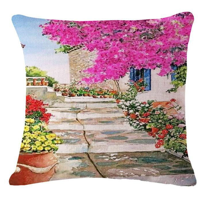 The scenery Style 45*45cm Square Home Decorative Pillow Music Note Printed Throw Pillows Car Home Decor Cushion