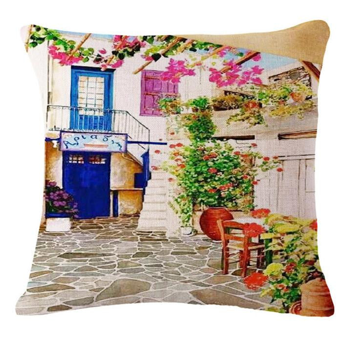 The scenery Style 45*45cm Square Home Decorative Pillow Music Note Printed Throw Pillows Car Home Decor Cushion