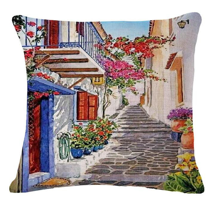 The scenery Style 45*45cm Square Home Decorative Pillow Music Note Printed Throw Pillows Car Home Decor Cushion