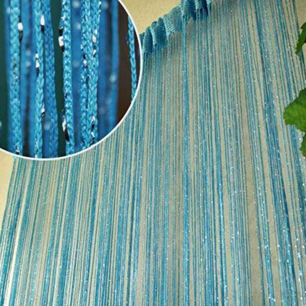 Online discount shop Australia - 13 Colors Vogue Curtain Silver Silk Tassel String 200cm x 100cm Door Window Living Room Divider Curtain Valance