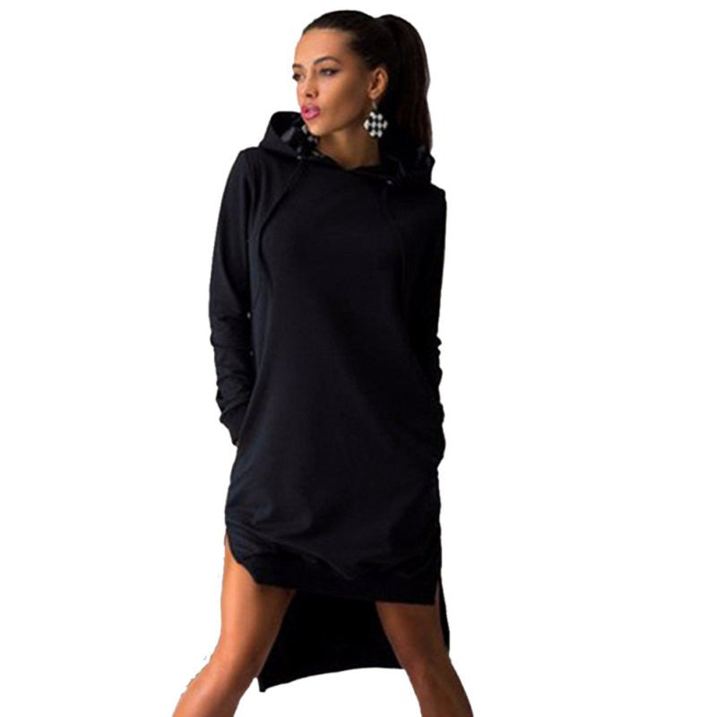 Online discount shop Australia - New Arrival Women Casual Hoodie Tops Long Sleeve Hooded Mini Dress