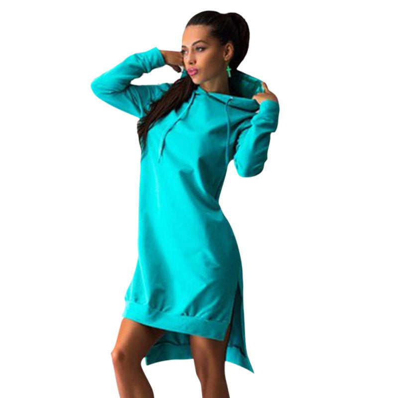 Online discount shop Australia - New Arrival Women Casual Hoodie Tops Long Sleeve Hooded Mini Dress
