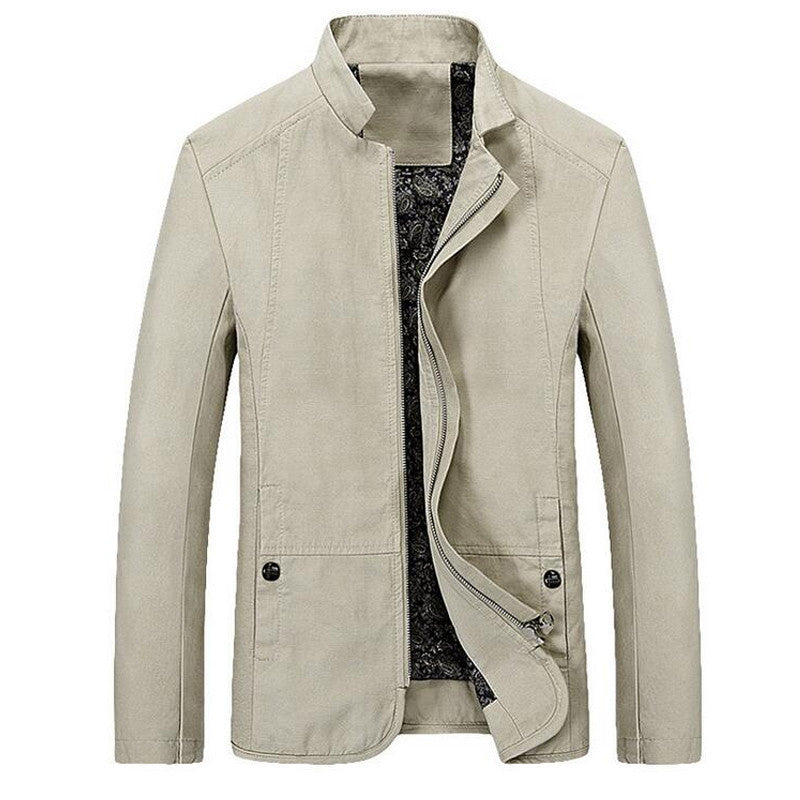 Online discount shop Australia - Men's Jacket Casual Slim Fit Solid Color Coat Zipper Stand Collar Outwear MWJ1778