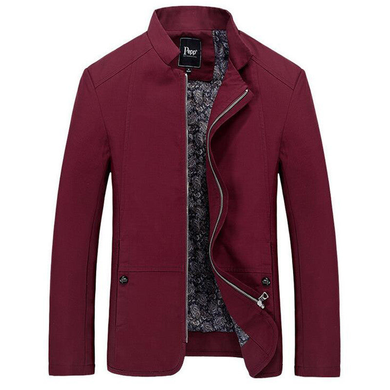 Online discount shop Australia - Men's Jacket Casual Slim Fit Solid Color Coat Zipper Stand Collar Outwear MWJ1778