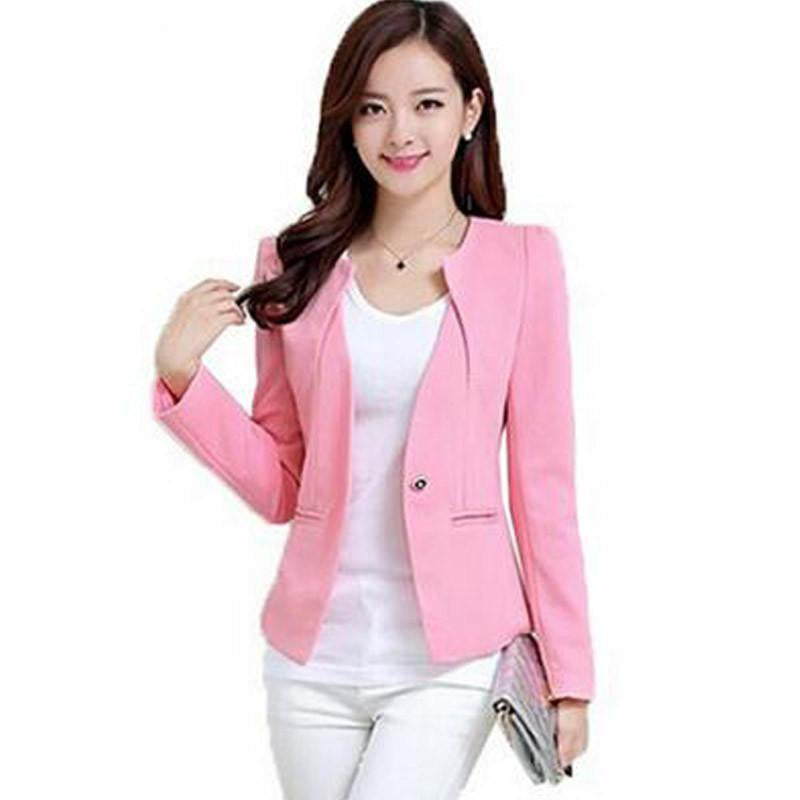 Women Slim Blazer Coat Fashion Casual Jacket Long Sleeve One Button Suit Ladies Blazers Work Wear