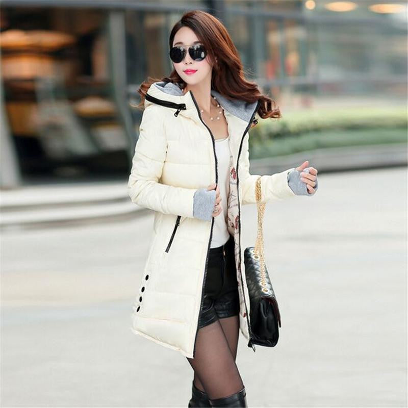 Women's Jacket Medium Length Cotton Down & Parkas Plus Size Coat Slim Jacket for Female