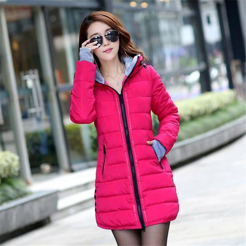 Women's Jacket Medium Length Cotton Down & Parkas Plus Size Coat Slim Jacket for Female