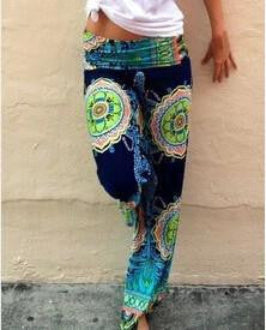 Summer Women Pants Casual High Waist Flare Wide Leg Long Pants Palazzo Trousers Floral Plus Size Classic Pant Preppy