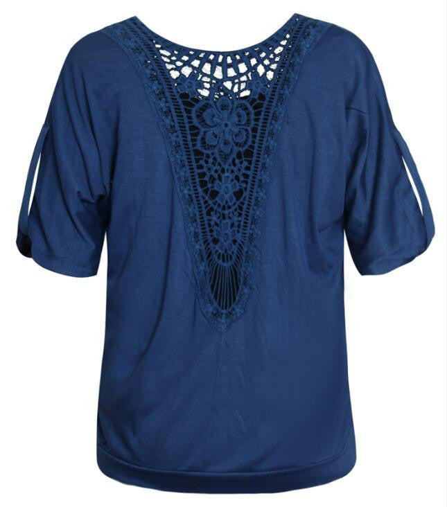 T Shirt Fashion Women Loose tops Ladies Lace Top t-shirt Casual t-shirt Tops plus size