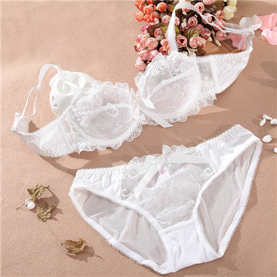 slim comfortable, breathable lace lingerie large size large cup bra sets For Women