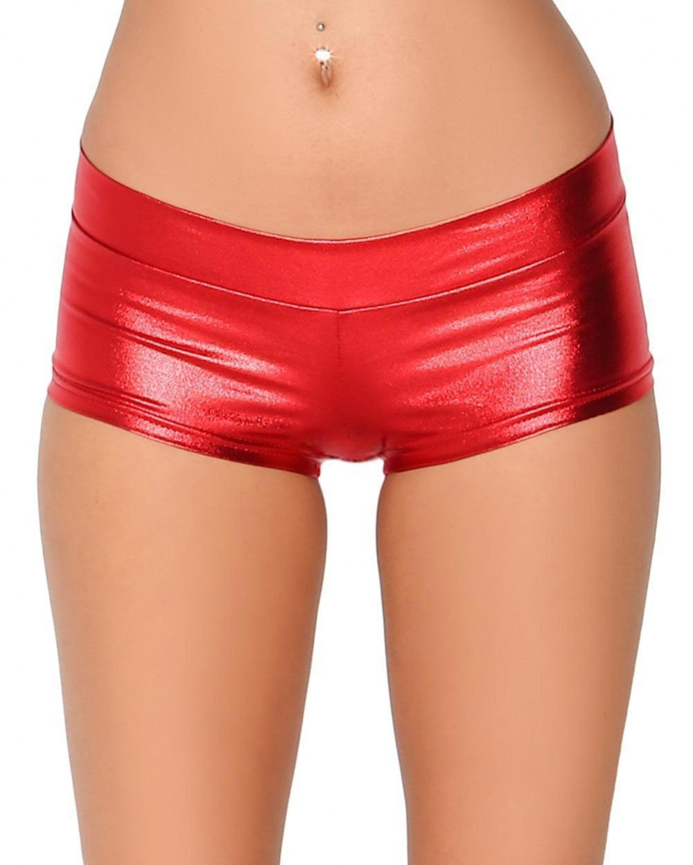 Womens Low Waisted Lycra Metallic Rave Booty Dance Shorts Spandex Shiny Pole Dance Shorts Gold Silver Shorts For Stage