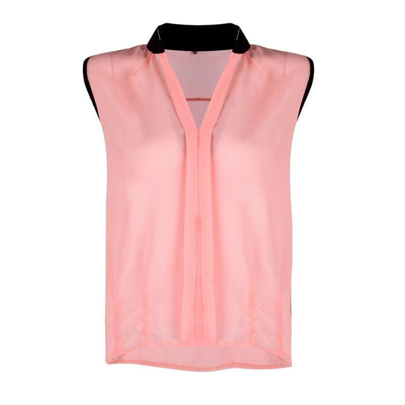 Women's Sleeveless Vest Casual Chiffon Business Loose Tops Blouse Tank Office Lady Type