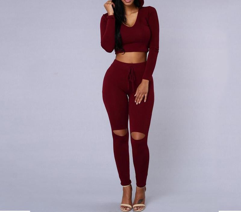 Two pieces Rompers Women Jumpsuit Women Bodycon Jumpsuit Deep V Neck Long Sleeve Fashion Club Bodysuit Bandage Jumpsuit