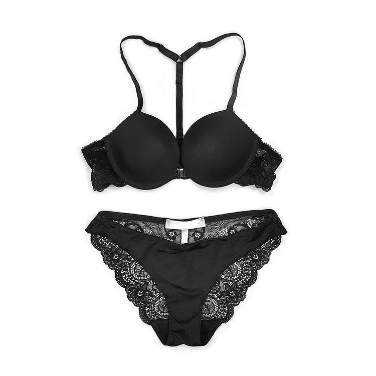 Online discount shop Australia - BS01 Women Push Up Bra Sets Deep V Sexy Lace Bra Panty Set Type Underwear Lingerie Sets