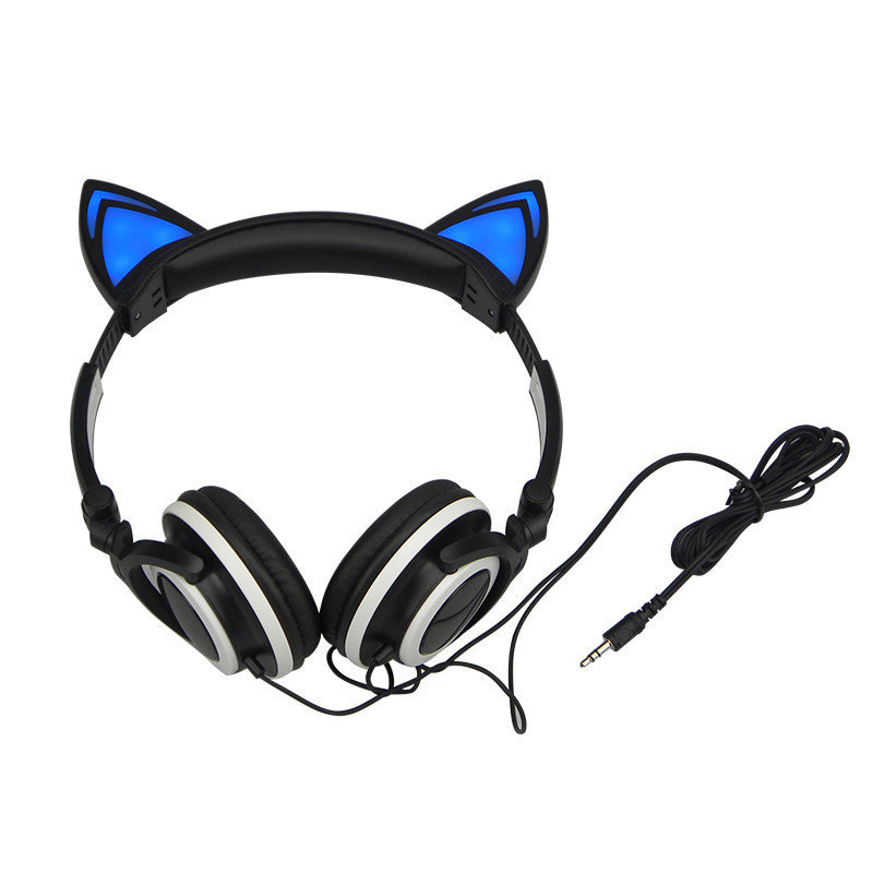 Online discount shop Australia - Foldable Flashing Glowing cat ear headphones Gaming Headset Earphone with LED light For PC Laptop Computer Mobile Phone