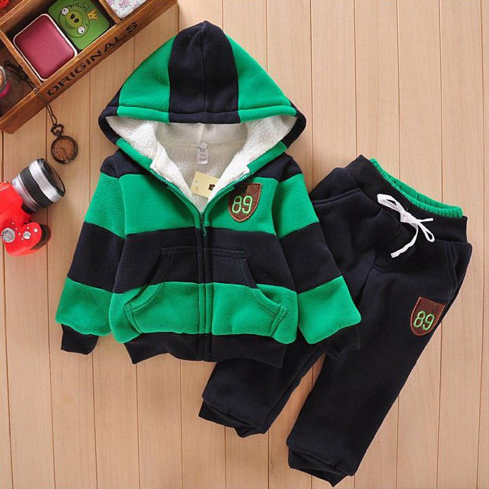 Online discount shop Australia - Baby Sports Suit Jacket Sweater Coat & Pants Thicken Kids Clothes Set Sell Boys Girls Children Wool Sherpa