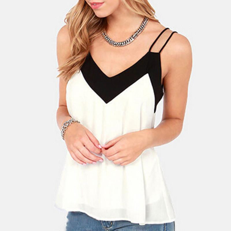 Top Fashion Style Women V-Neck Blouse Shirt Casual Loose Chiffon Plus Size S-4XL