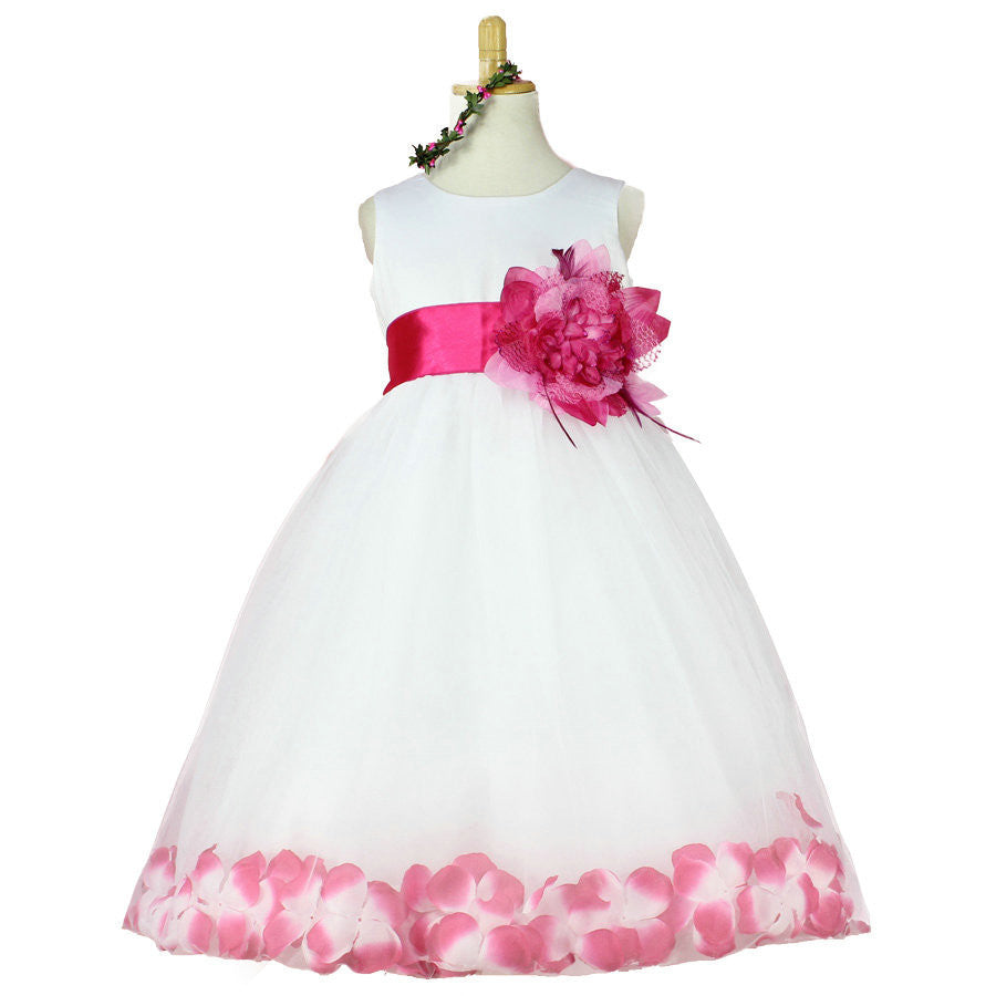 Online discount shop Australia - Girls Bridesmaid Dress Rose Petal Hem Cute Princess Tutu Dress Girls Clothing Sets Wedding Birthday