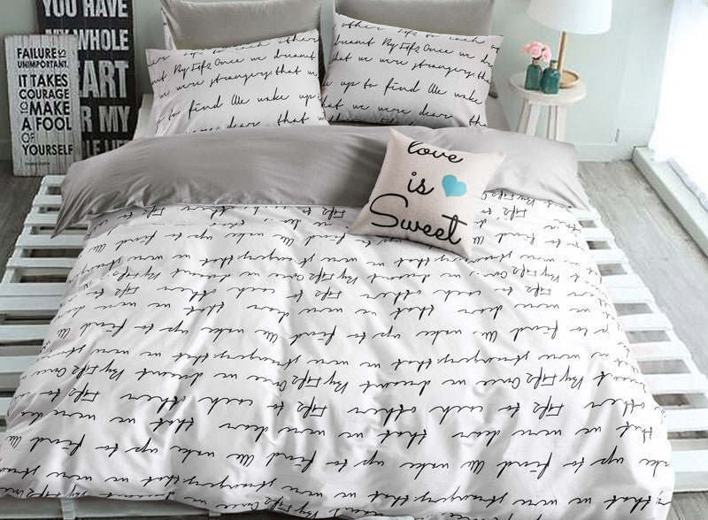 Online discount shop Australia - High count density cotton Duvet covers set Black bedding set Double single duvet covers Twin/Queen/King size bedclothes