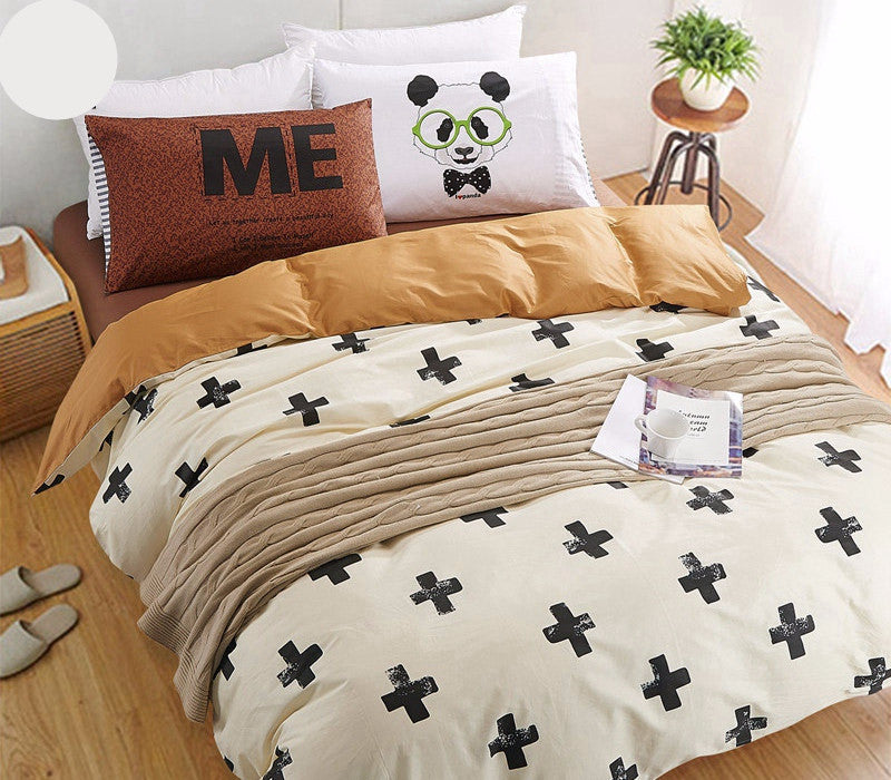 Online discount shop Australia - High count density cotton Duvet covers set Black bedding set Double single duvet covers Twin/Queen/King size bedclothes