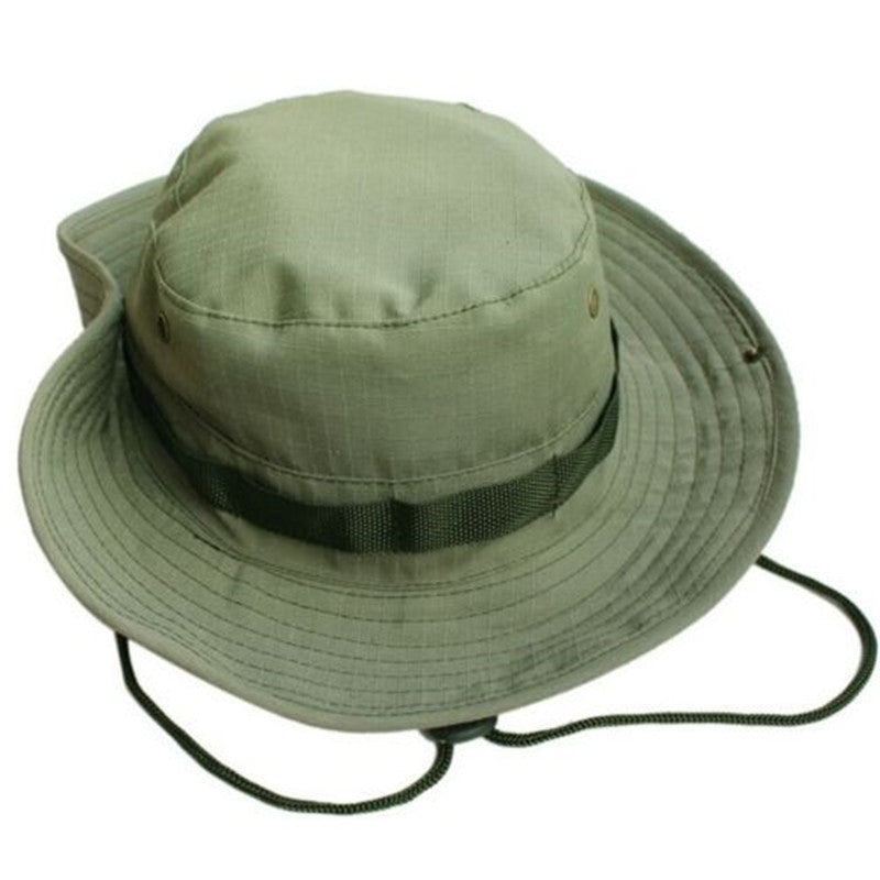 Online discount shop Australia - Camouflage Bucket Hats Wide Brim Sun Cap Ripstop Camo Fishing Hunting Hiking Men Safari Jungle with String Boonie Hat