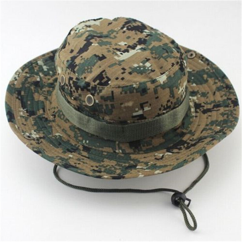 Camouflage Bucket Hats Wide Brim Sun Cap Ripstop Camo Fishing Hunting Hiking Men HT0783H16