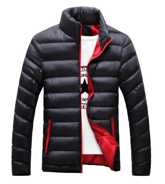 Online discount shop Australia - Mens Jackets And Coats Stand Collar Navy Blue Cotton Jacket Fashion Brand Clothing Coats Jacket Men Large Size 4XL