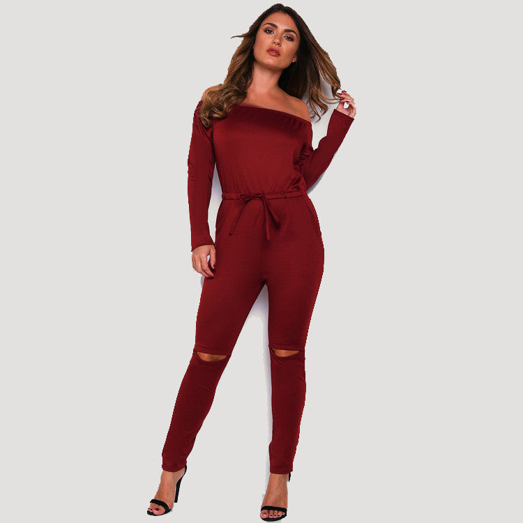 Online discount shop Australia - 6 Color New Rompers Womens Jumpsuit Sexy Off Shoulder Long Sleeve Elegant Bodycon Bodysuit Bandage Jumpsuits