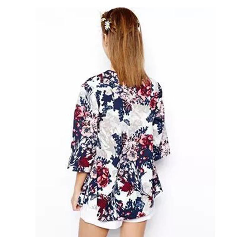 Online discount shop Australia - Miss Europe New Fashion Simple Printed Cardigan Jacket Kimono Jacket womens  clothes Cotton flower jacket