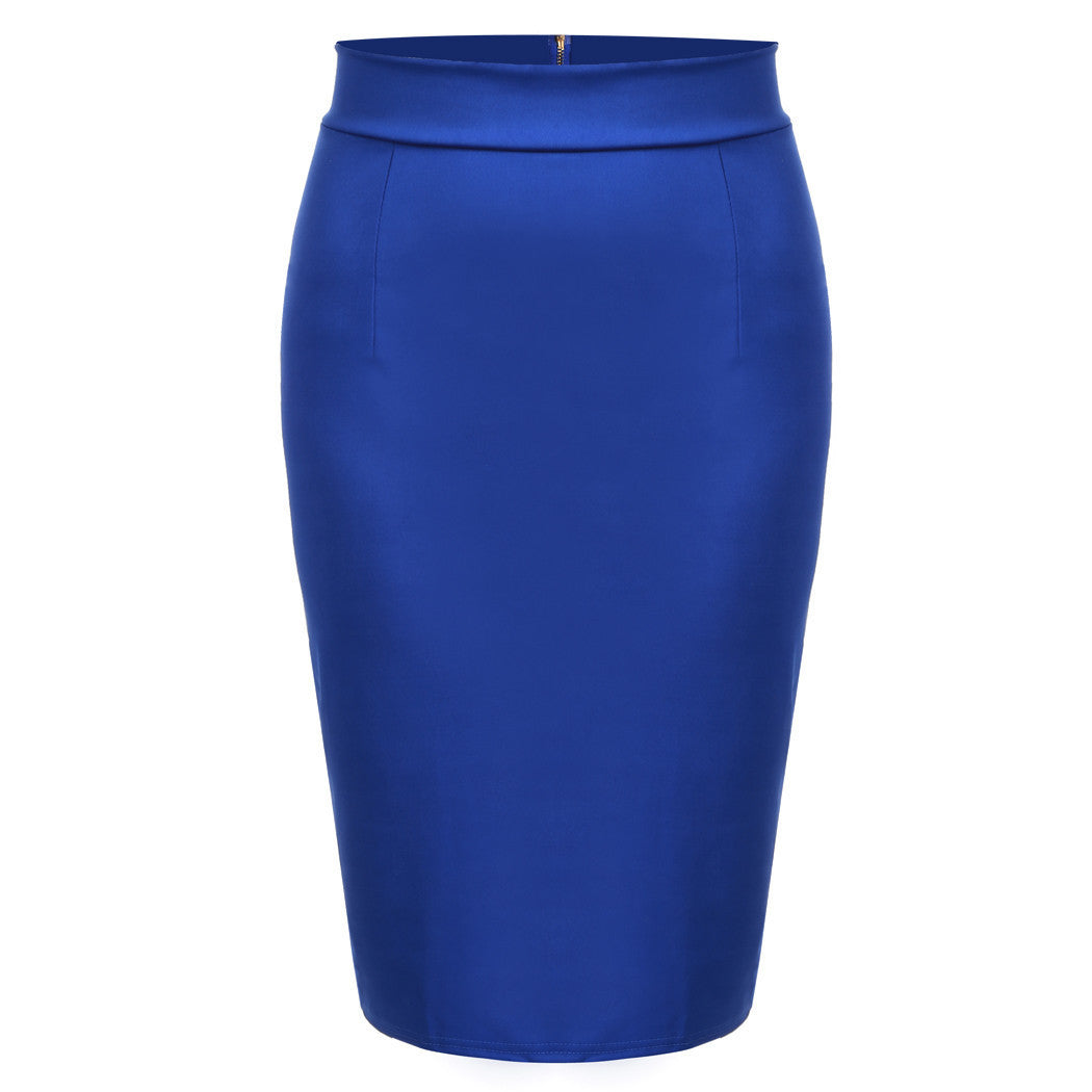 OL Skirt Women Slim Fitted Knee Length Pencil Skirt High Waist Straight women back zipper skirt Multi-color #k