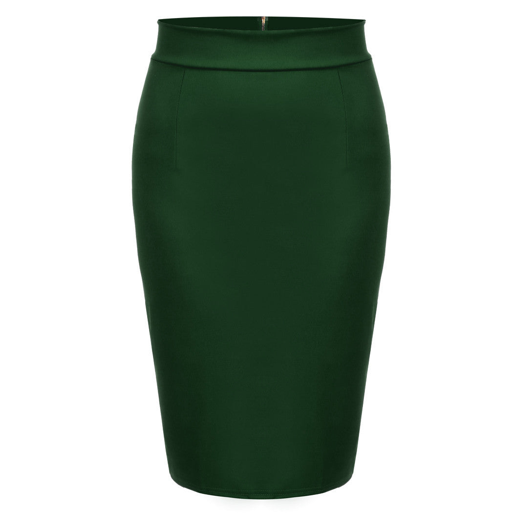 OL Skirt Women Slim Fitted Knee Length Pencil Skirt High Waist Straight women back zipper skirt Multi-color #k