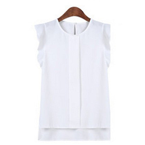 Online discount shop Australia - Fashion O neck Office Women's Casual Loose Plus Size Sleeveless Chiffon Vest Tank T Shirt Tops