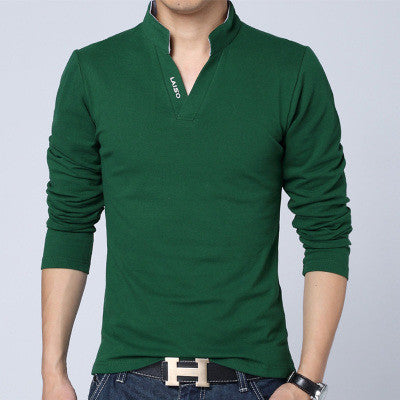 Fashion Brand Men Polo shirt Solid Color Long-Sleeve Slim Fit Shirt Men Cotton polo Shirts Casual Shirts 5XL