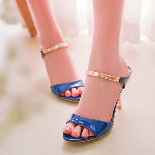 Online discount shop Australia - Big Size 34-43 Ankle Strap Shoes Sexy Sandals Woman's Fashion Mid Thin Heels Open Toe Platform Shoes Women Sandals