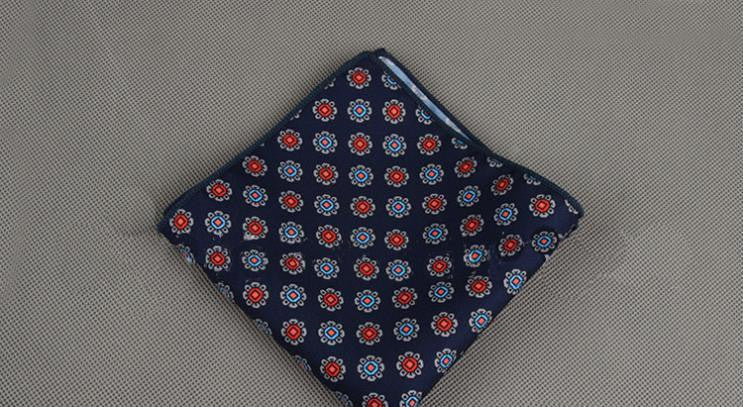 Vintage Cotton+Polyester Handkerchief Floral Printed Pocket Square Wedding 23cm*23cm Hankies For Men Brand Pocket Towel