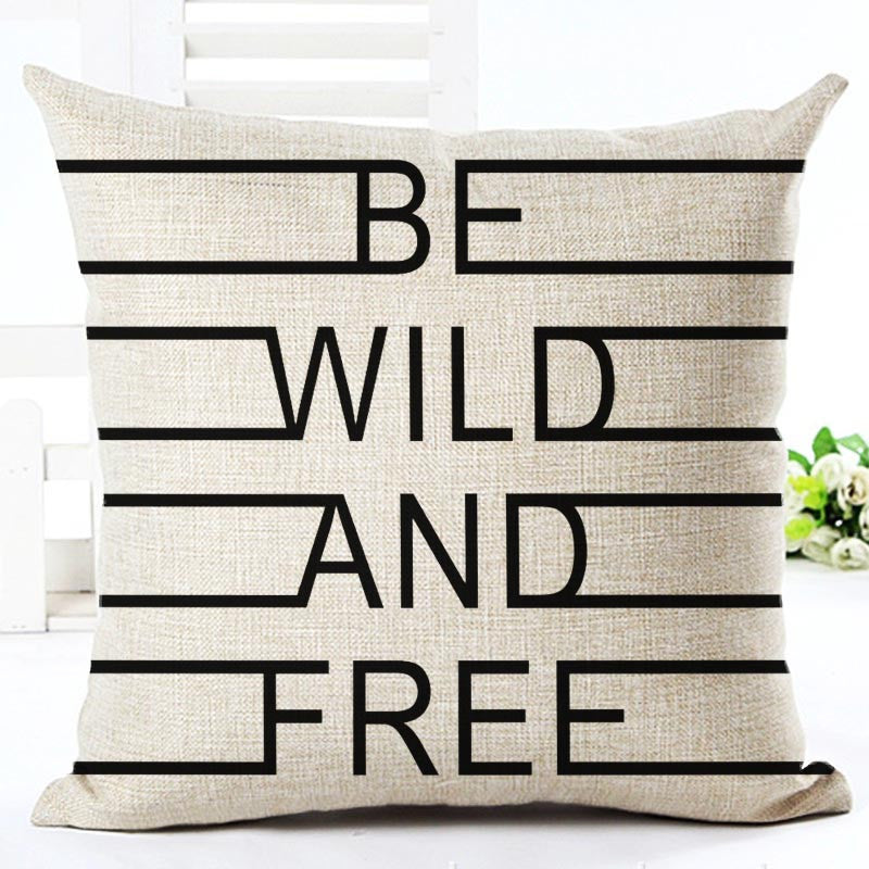 Online discount shop Australia - Black And White Style Decorative Cushions Simple Word Style Printed Throw Car Home Decor Cushion Decor