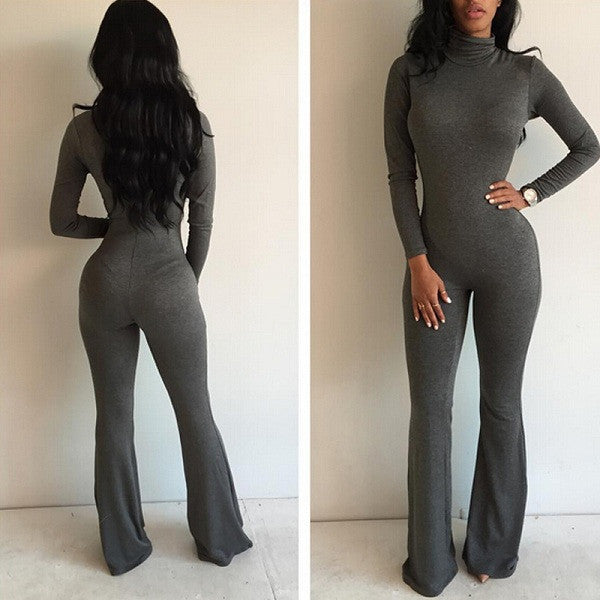 Rompers Women Jumpsuit Fashion Solid Color Sleeveless Backless Loose Full Length Bodycon Jumpsuits