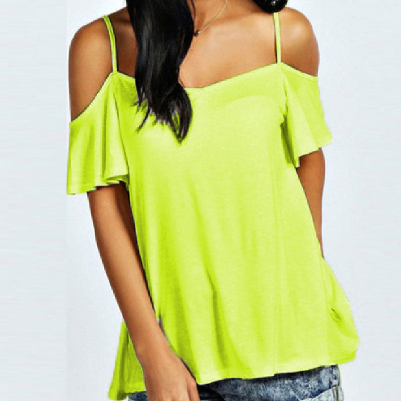 Online discount shop Australia - Fashion Shirt Sexy Women Slash Neck Casual Solid Stretch Short Sleeve Off Shoulder Top Tees Plus Size Tops