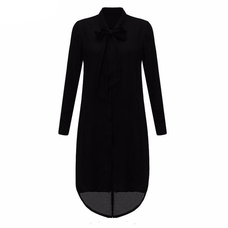 Online discount shop Australia - Women Shirt Dress Long Sleeve Casual   Chiffon Blouses Plus Size S-5XL Tops