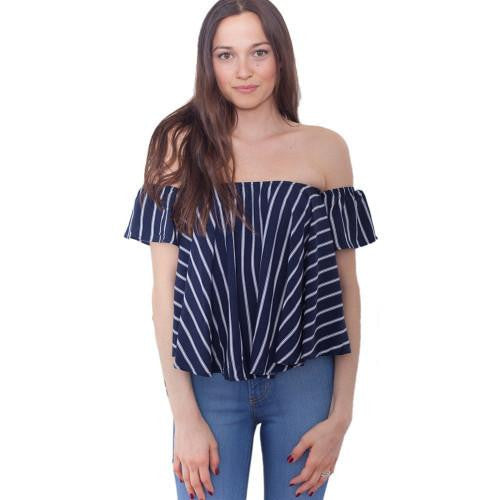 Online discount shop Australia - kawaii Women off shoulder top Stripe Casual Shirt Tops new arrive fashion women's t-shirts