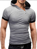 Men's Tops Tees Cotton O Neck Short Sleeve T Shirt Men Fashion Solid Hooded Slim T Shirts Mens