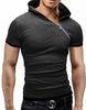 Men's Tops Tees Cotton O Neck Short Sleeve T Shirt Men Fashion Solid Hooded Slim T Shirts Mens