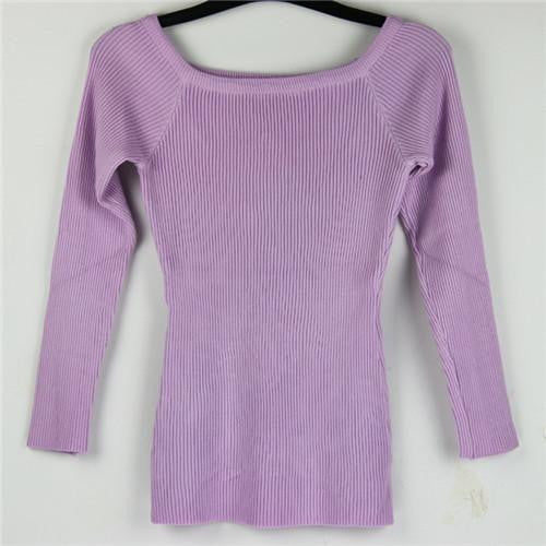 and Women Basic Pullover Sweaters female slit neckline Strapless Sweater thickening sweater top thread slim