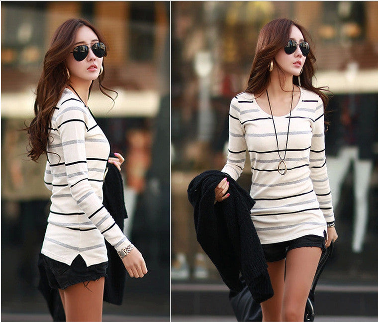 Online discount shop Australia - clothes women striped tops shirt clothings blouse