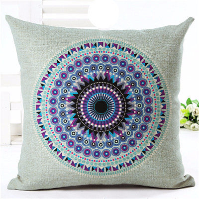 Online discount shop Australia - Linen Cushion Geometric Printed 43x43cm For Seat Decorative Cotton Pillow Throw Pillow Sofa Decor Couch